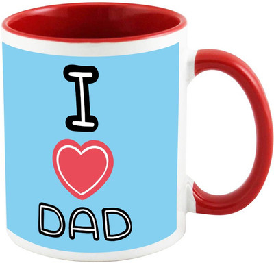 

AllUPrints I Love Dad Red Ceramic Mug(325 ml)