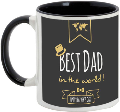 

AllUPrints Best Dad In The World Black Ceramic Mug(325 ml)