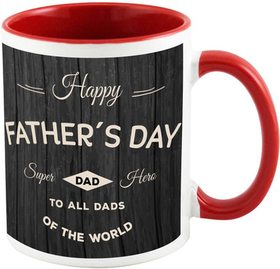 

AllUPrints Dad My Super Hero Red Ceramic Mug(325 ml)