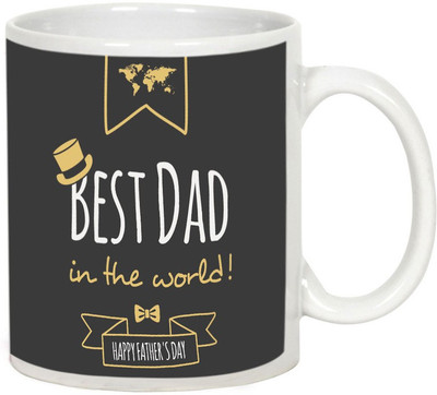 

AllUPrints Best Dad In The World White Ceramic Mug(325 ml)