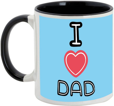 

AllUPrints I Love Dad Black Ceramic Mug(325 ml)