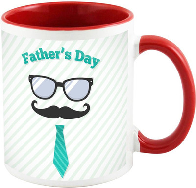

AllUPrints Best Gift For Best Father Red Ceramic Mug(325 ml)
