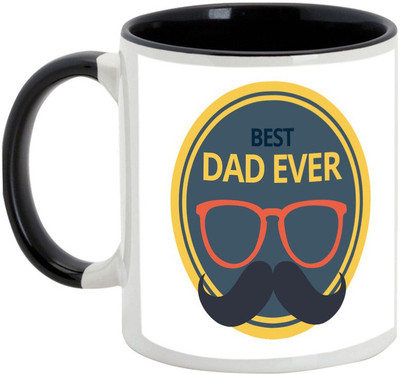 

AllUPrints Best Papa Ever Black Ceramic Mug(325 ml)