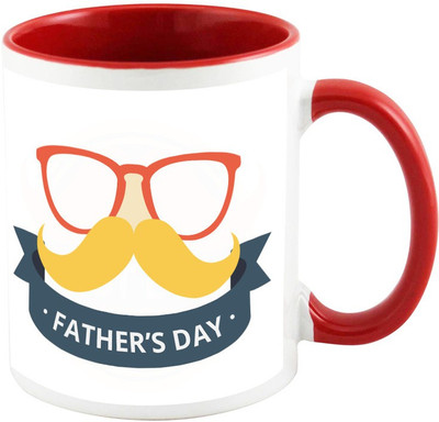 

AllUPrints Father's Day Red Ceramic Mug(325 ml)