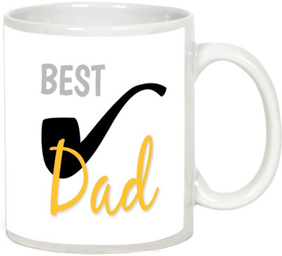 AllUPrints Gift For Father On Father's Day White Ceramic Mug(325 ml)