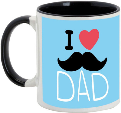 

AllUPrints I Love My Dad Black Ceramic Mug(325 ml)