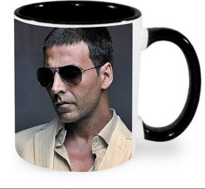 

Ashvah Akshay Kumar Ceramic Mug(350 ml), Black
