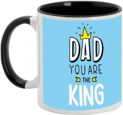 

AllUPrints Dad You Are The King Black Ceramic Mug(325 ml)