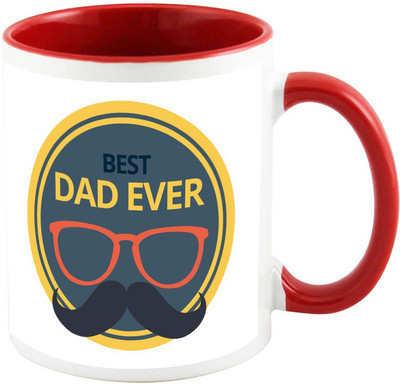 

AllUPrints Best Papa Ever Red Ceramic Mug(325 ml)