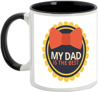 

AllUPrints My Dad Is The Best Black Ceramic Mug(325 ml)