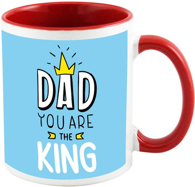 AllUPrints Dad You Are The King Red Ceramic Mug(325 ml)