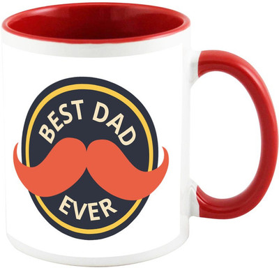 

AllUPrints Best Father Ever Red Ceramic Mug(325 ml)