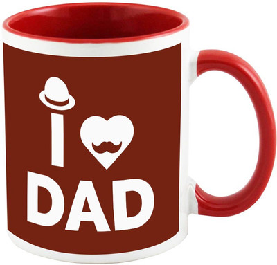 

AllUPrints The Best Father Ever Red Ceramic Mug(325 ml)