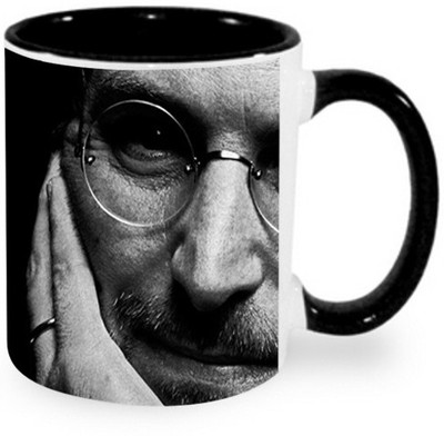 

Ashvah Steve Jobs Ceramic Mug(350 ml), Black