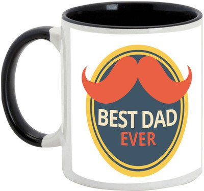 

AllUPrints Best Dad Ever Black Ceramic Mug(325 ml)