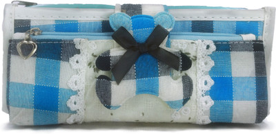 

Maurya Pustak Bhawan Teddy Bear Bow Pencil Pouch Light Blue na Art Artificial Leather Pencil Box(Set of 1, Light Blue)