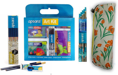

Apsara Combo Pack Of Apsara Absolute Pencil + Apsara Regal Gold Pencils + Apsara Art Kit Pencil(Set of 3, Multicolor)
