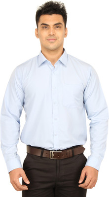MAHARAJA Men Solid Formal Light Blue Shirt