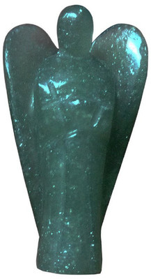 

Excel Green Aventurine Pocket Gemstone Guardian Angel with Carry Velvet Pouch Decorative Showpiece - 5 cm(Stoneware, Green)