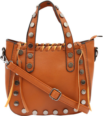 

Pepgirls Girls Casual Tan Leatherette Sling Bag