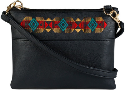 

Cappuccino Women Casual Black PU Sling Bag