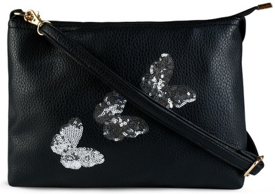 

Cappuccino Women Casual Black PU Sling Bag
