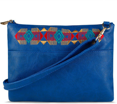

Cappuccino Women Casual Blue PU Sling Bag