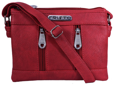 

Fristo Women Casual Red PU Sling Bag