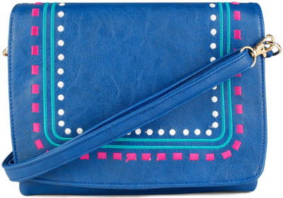 

Cappuccino Women Casual Blue PU Sling Bag