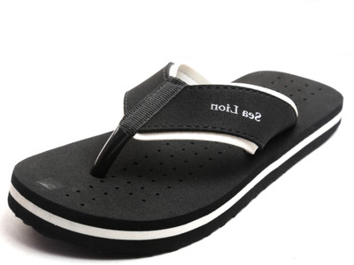 

Sea Lion Flip Flops, Black::white