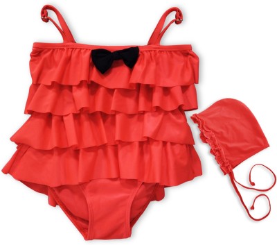 10% OFF on Surety for Safety Swimming Costume Red Solid Baby Girls ...