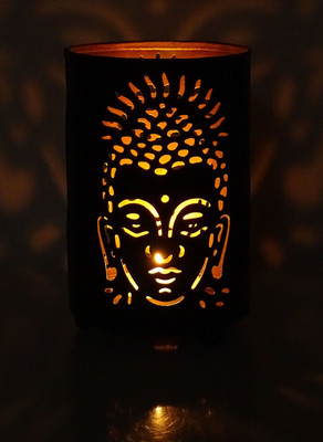 

Brahmz Buddha Etched Iron 1 - Cup Tealight Holder Set(Brown, Pack of 1)