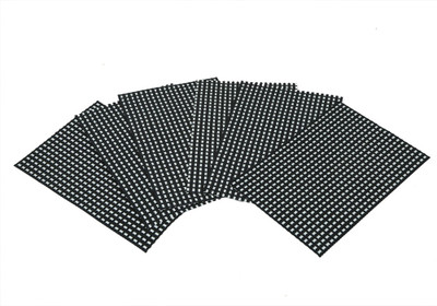 KUBER INDUSTRIES Rectangular Pack of 6 Table Placemat(Black, White, Polyester)