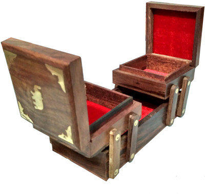 

Fabulo Handcraft Wooden Jewellery Box/ Storage/ Holder /Organiser /Container Length - 19.685 CM, Width - 10.16 CM, Height - 8.636 CM Jewellery Vanity Box(Brown)