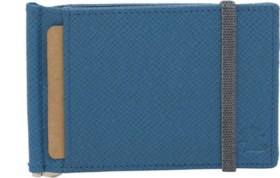 

RLE Men Blue Genuine Leather Money Clip(5 Card Slots)