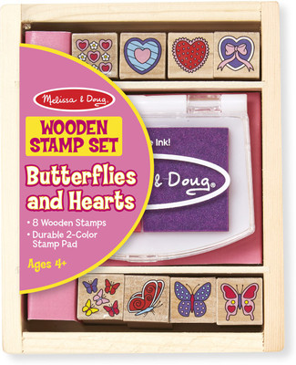 

Melissa & Doug Wooden Stamp Set - Butterflies and Hearts