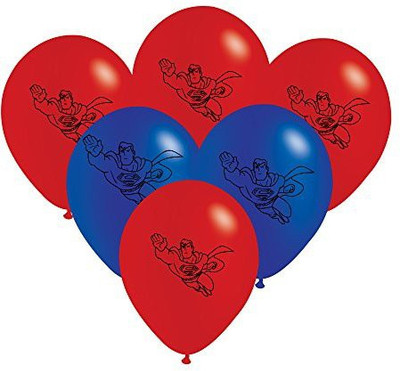 

PARTY PROPZ Printed SUPER MAN DECORATION/ SUPER MAN THEME LATEX BALLOONS PACK OF 10/ SUPER MAN PARTY SUPPLIES Balloon(Red, Blue, Pack of 10)