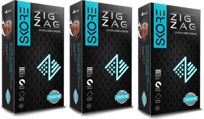 Skore (CONCEALED / CONFIDENTIAL PACKAGING) - Zig Zag Condom(Set of 3, 30S)