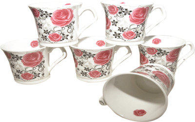 

Amazecart Bone China Tea & Coffee Cups Set of 6 Pieces (150 ml) Bone China(Multicolor, Pack of 6)