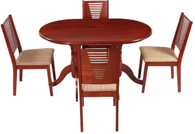 Woodness Clarice Solid Wood 4 Seater Dining Set(Finish Color - Mahogany)
