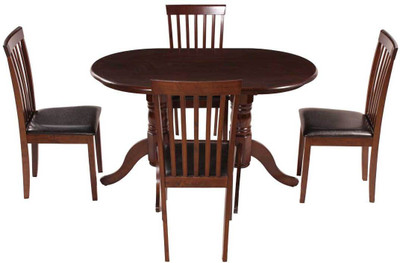 Woodness Clarice Solid Wood 4 Seater Dining Set(Finish Color - Wenge)