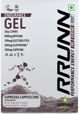 

Unived RRUNN Endurance Energy Gel Energy Drink(6x39 g, Espresso Cappuccino with Caffeine Flavored)