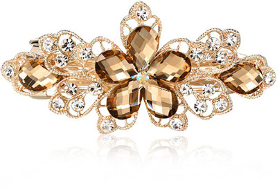 

Silverstoli Boutique Five Leaf Flower Hair Pin(Gold, Brown)