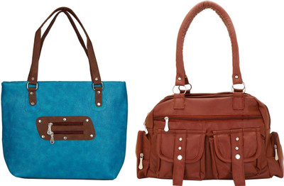 

Vera Stayle Hand-held Bag(Blue, Brown)