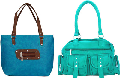 Vera Stayle Hand-held Bag(Blue, Green)