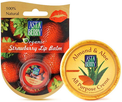 

Astaberry Strawberry Organic Lip Balm & Almond & Aloe Cream Combo(100 g)