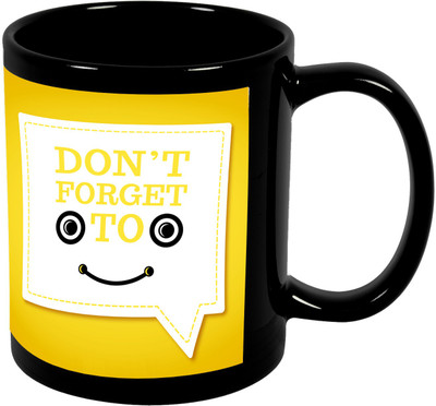

Thirsty Guys Don’t Forget To Smile Black Ceramic Mug(325 ml), Multicolor