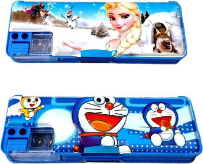 

GUBBAREY animated cartoon Art Plastic Pencil Boxes(Set of 2, Blue)