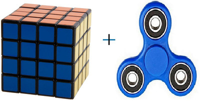 

MN OVERSEAS Multicolor Puzzle Cube with Fidget Spinner(2 Pieces)