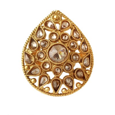 SPARGZ Koyari LCT Finger Ring For Women Brass Diamond Gold Plated Ring